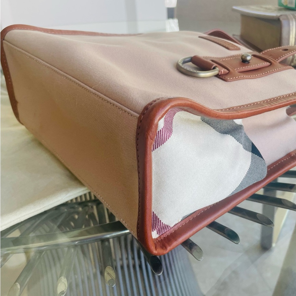 Burberry Nova Check Tan, Canvas and Leather Tote with Dust Cover. Authentic. - Picture 10 of 16